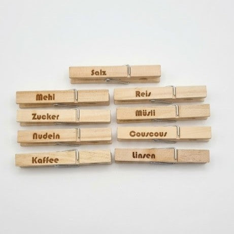 Holzklammern „Ordnungshelfer“- (9er Set)