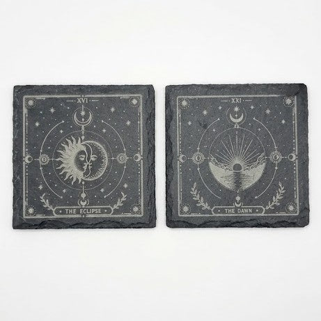 Nooria Edition: Schiefer-Untersetzer "The Eclipse & The Dawn" (2er Set)