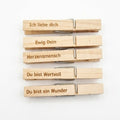 Holzklammer „Herzensbotschaft“ - Einzeln Wählbar