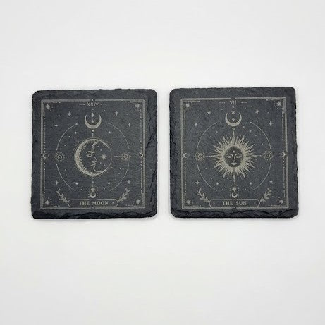 Nooria Edition: Schiefer-Untersetzer "The Moon & The Sun" (2er Set)