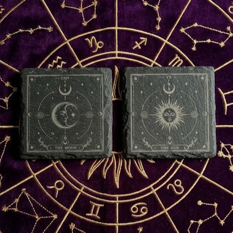 Nooria Edition: Schiefer-Untersetzer "The Moon & The Sun" (2er Set)