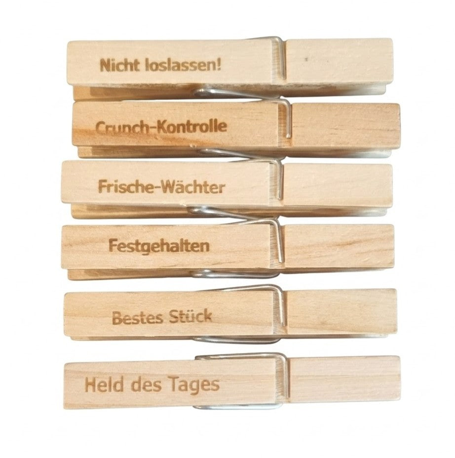 Holzklammern „Wortwitze“- Einzeln Wählbar