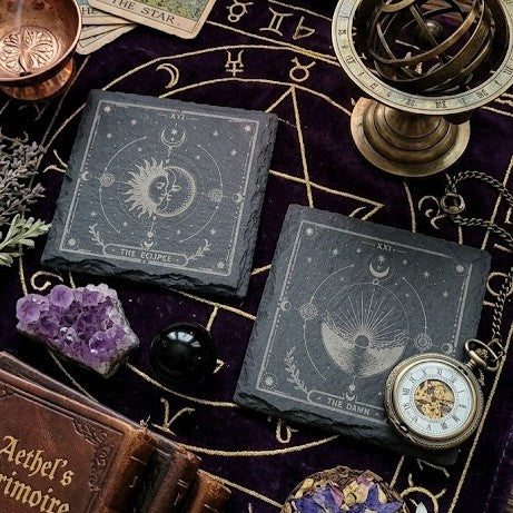 Nooria Edition: Schiefer-Untersetzer "The Eclipse & The Dawn" (2er Set)